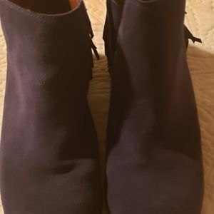 Blue Suede Booties w/fringes
